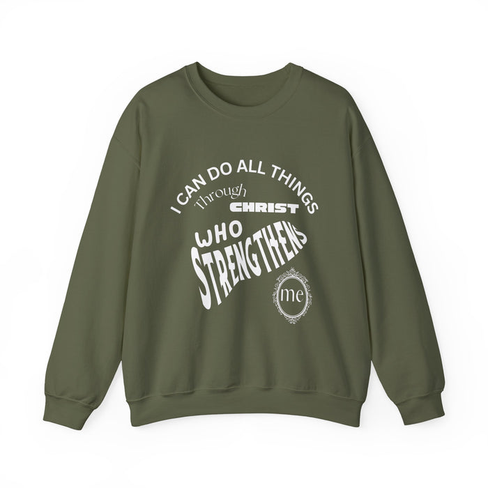 Inspirational Crewneck Sweatshirt Philippians 4:13