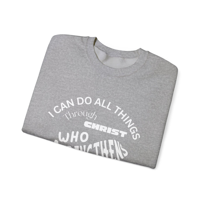 Inspirational Crewneck Sweatshirt Philippians 4:13