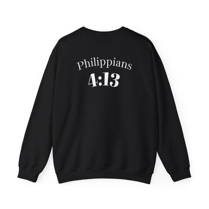 Inspirational Crewneck Sweatshirt Philippians 4:13