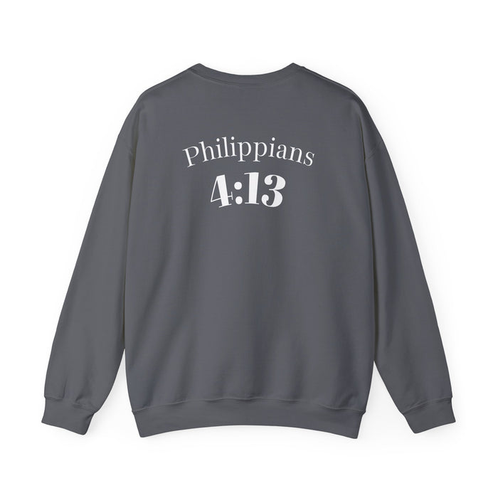 Inspirational Crewneck Sweatshirt Philippians 4:13