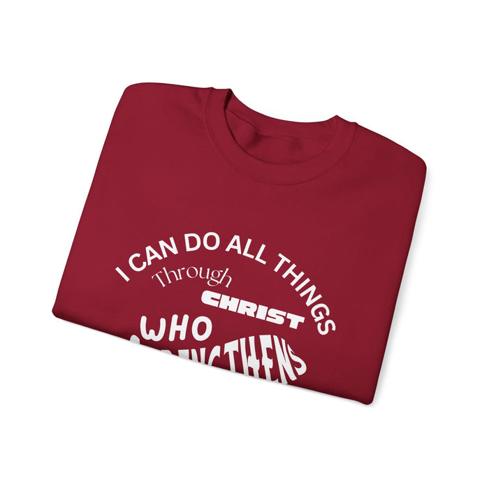 Inspirational Crewneck Sweatshirt Philippians 4:13