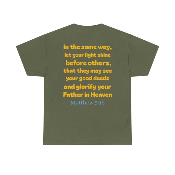 Inspirational Unisex Heavy Cotton Tee Matthew 5:16