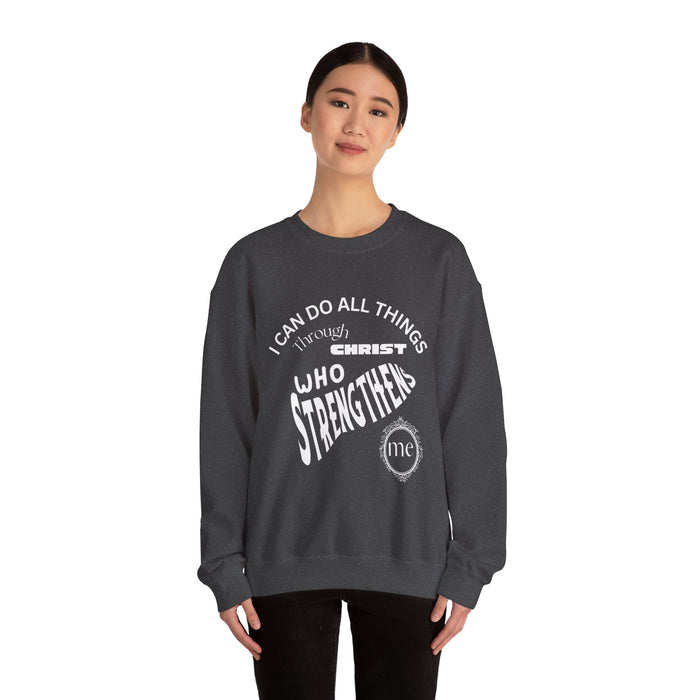 Inspirational Crewneck Sweatshirt Philippians 4:13