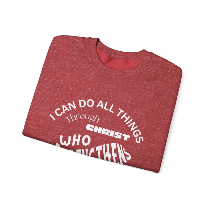 Inspirational Crewneck Sweatshirt Philippians 4:13