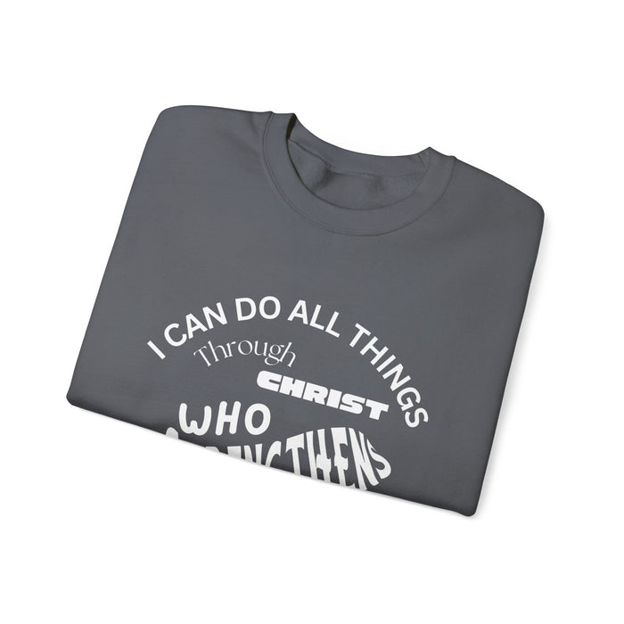 Inspirational Crewneck Sweatshirt Philippians 4:13