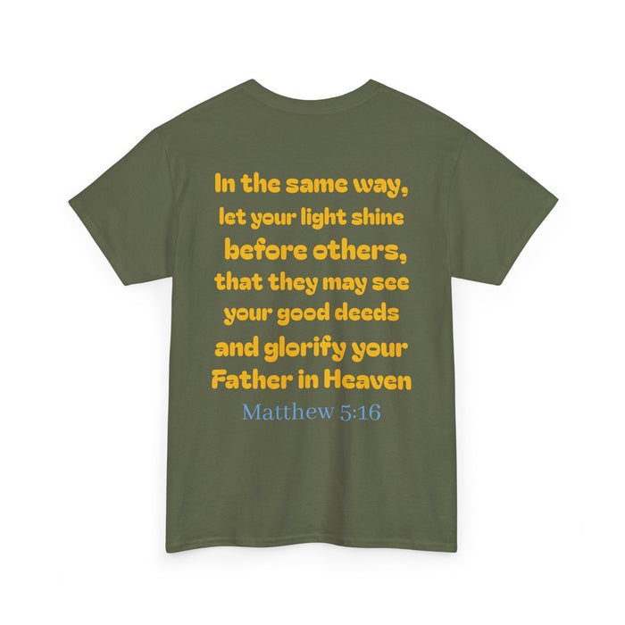 Inspirational Unisex Heavy Cotton Tee Matthew 5:16