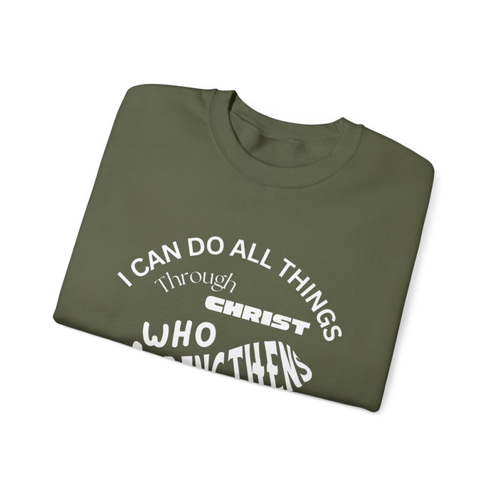 Inspirational Crewneck Sweatshirt Philippians 4:13