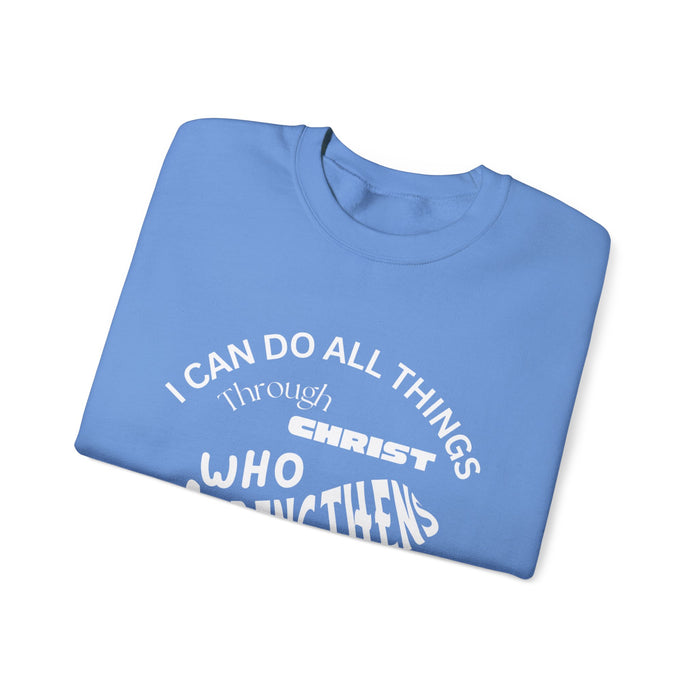 Inspirational Crewneck Sweatshirt Philippians 4:13