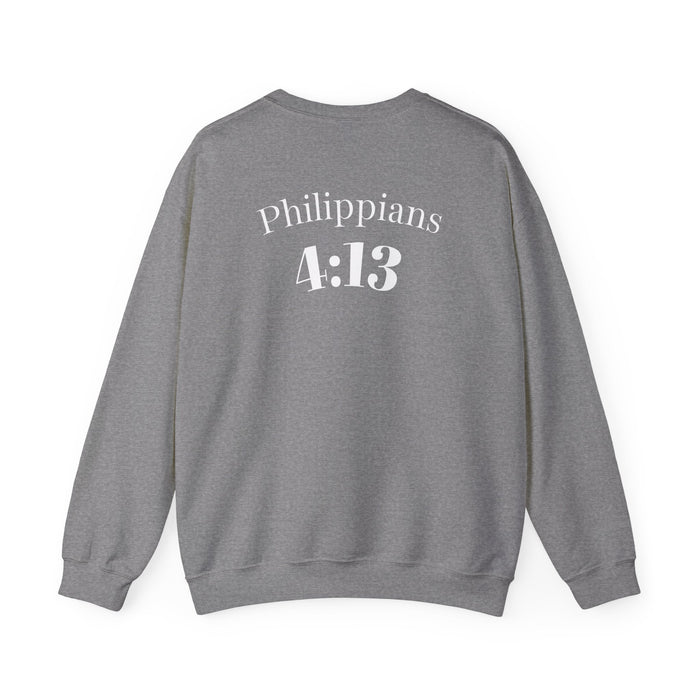 Inspirational Crewneck Sweatshirt Philippians 4:13