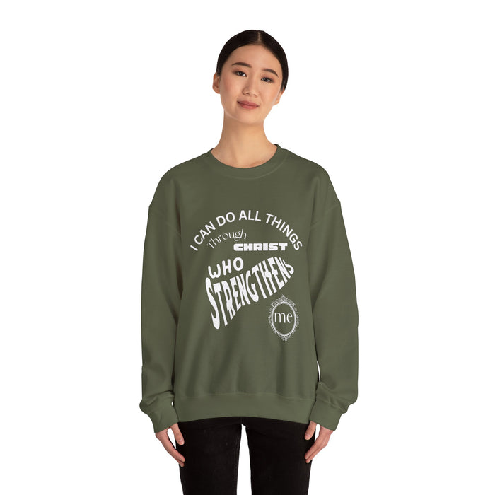 Inspirational Crewneck Sweatshirt Philippians 4:13