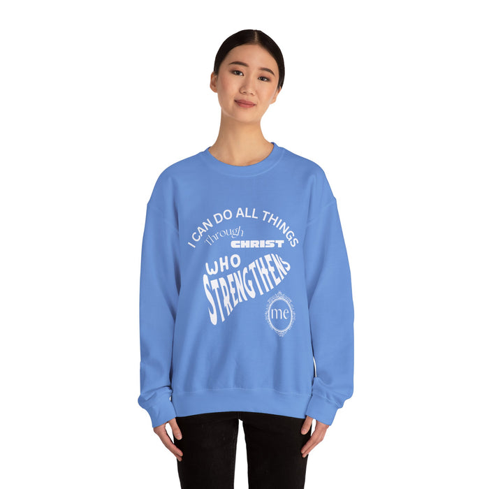 Inspirational Crewneck Sweatshirt Philippians 4:13