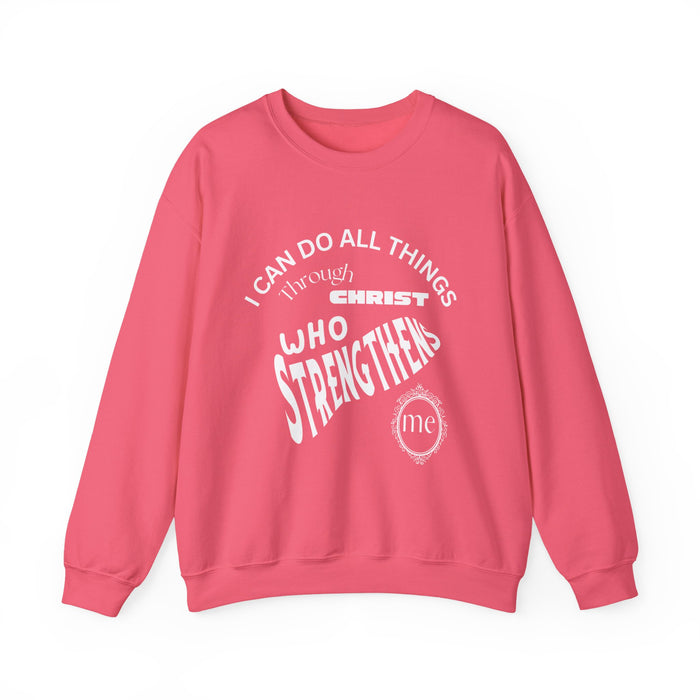 Inspirational Crewneck Sweatshirt Philippians 4:13