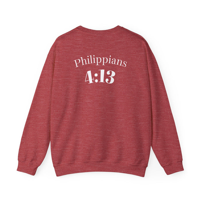 Inspirational Crewneck Sweatshirt Philippians 4:13