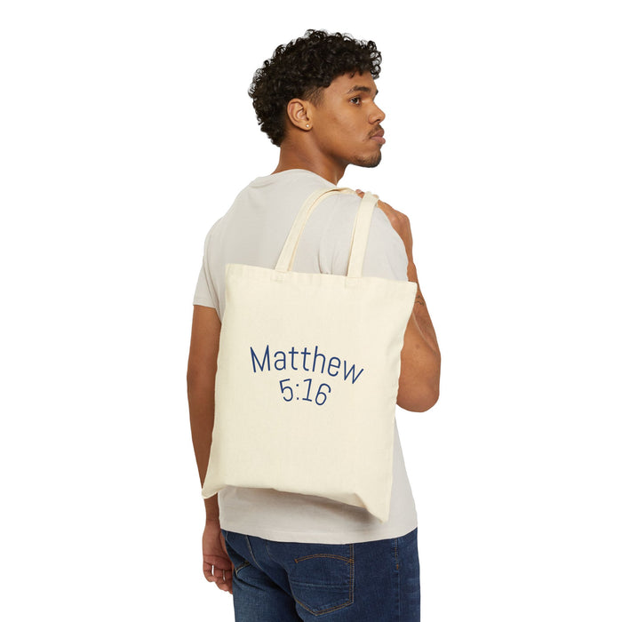 Inspirational Cotton Canvas Tote Bag - Let Your Light Shine