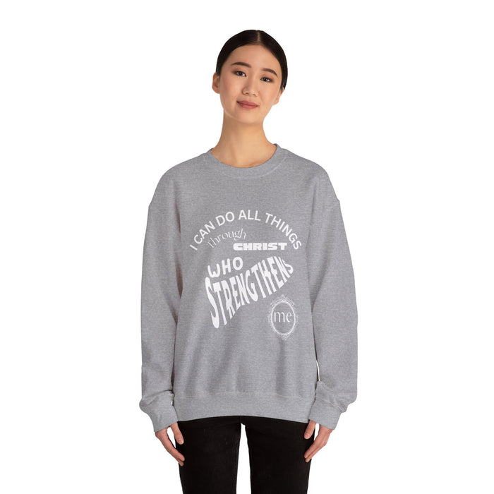 Inspirational Crewneck Sweatshirt Philippians 4:13