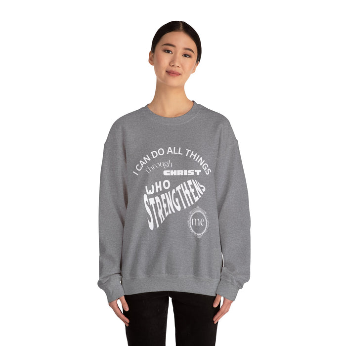 Inspirational Crewneck Sweatshirt Philippians 4:13