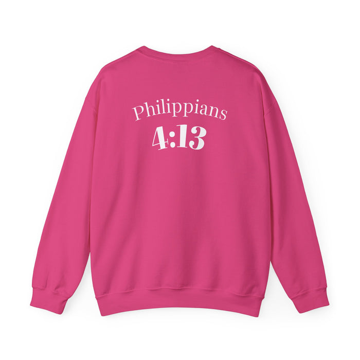 Inspirational Crewneck Sweatshirt Philippians 4:13