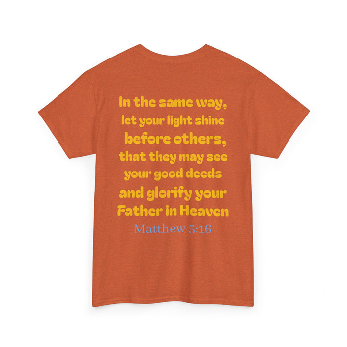 Inspirational Unisex Heavy Cotton Tee Matthew 5:16