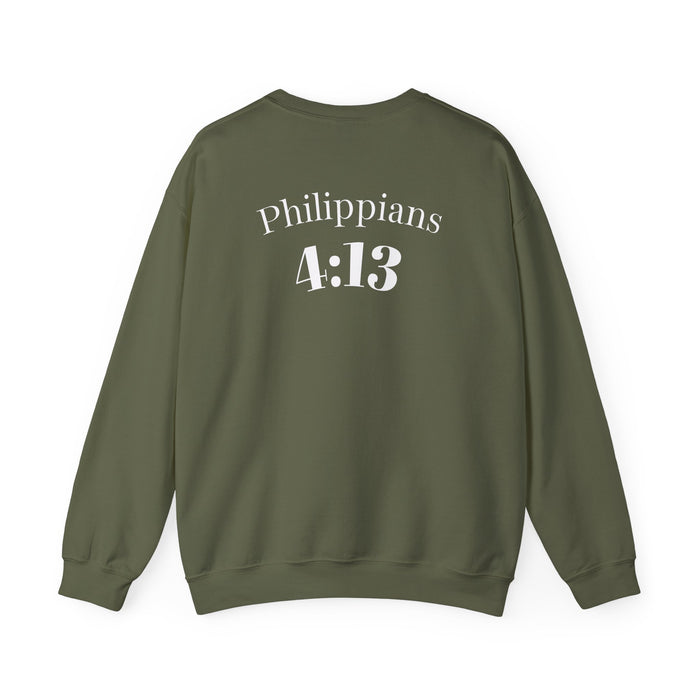 Inspirational Crewneck Sweatshirt Philippians 4:13