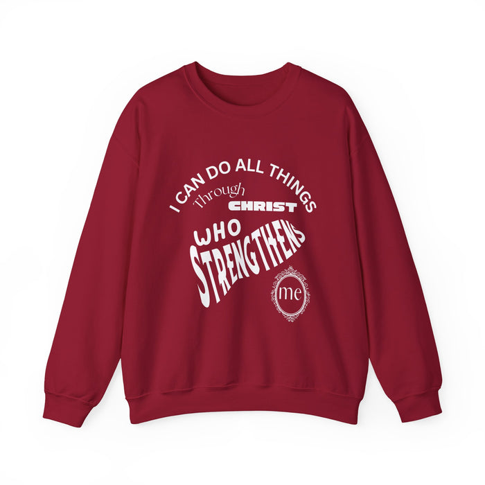 Inspirational Crewneck Sweatshirt Philippians 4:13