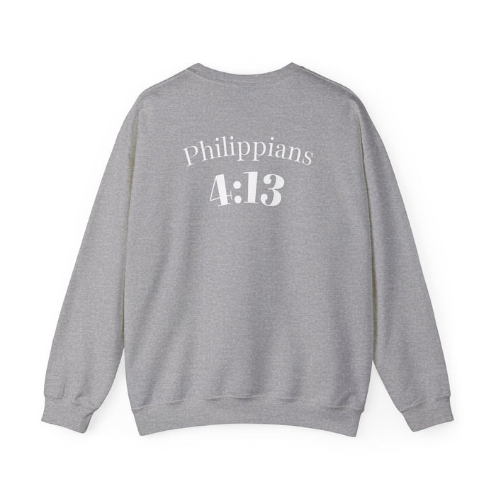 Inspirational Crewneck Sweatshirt Philippians 4:13