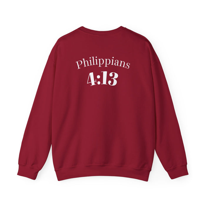 Inspirational Crewneck Sweatshirt Philippians 4:13