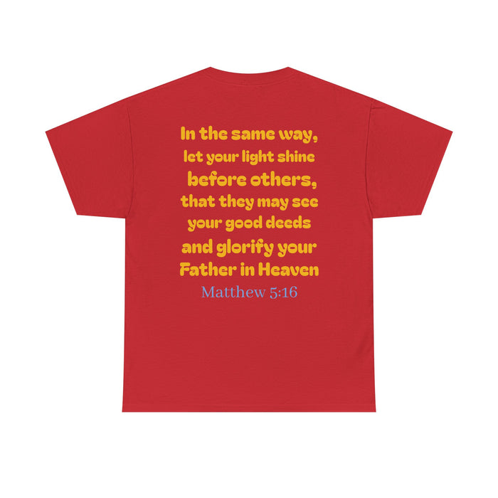 Inspirational Unisex Heavy Cotton Tee Matthew 5:16