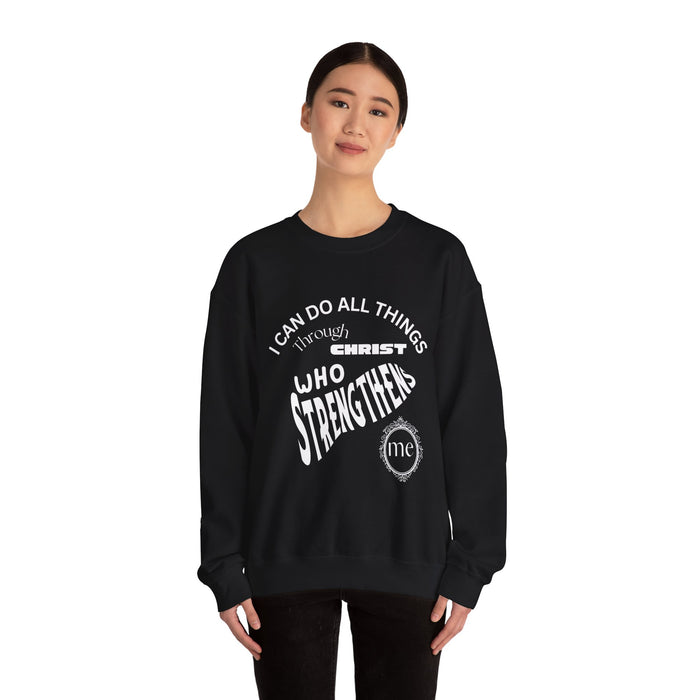 Inspirational Crewneck Sweatshirt Philippians 4:13
