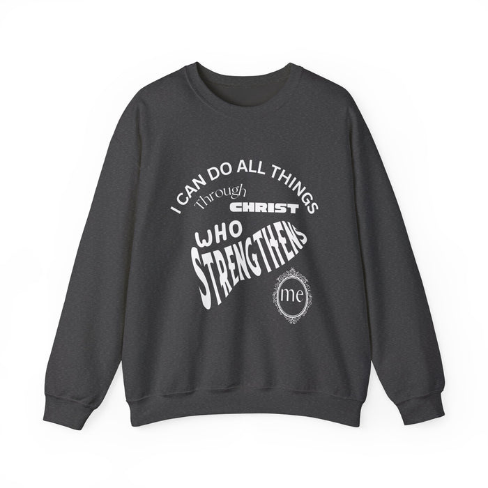 Inspirational Crewneck Sweatshirt Philippians 4:13