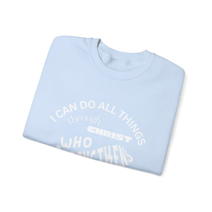 Inspirational Crewneck Sweatshirt Philippians 4:13