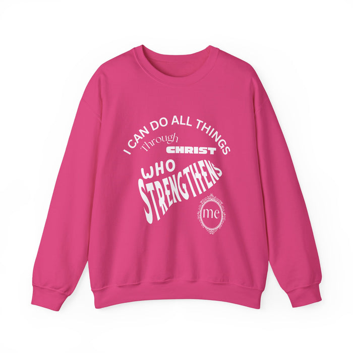 Inspirational Crewneck Sweatshirt Philippians 4:13