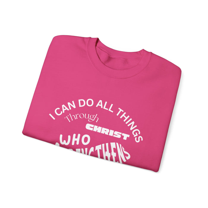Inspirational Crewneck Sweatshirt Philippians 4:13