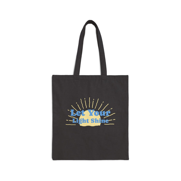 Inspirational Cotton Canvas Tote Bag - Let Your Light Shine