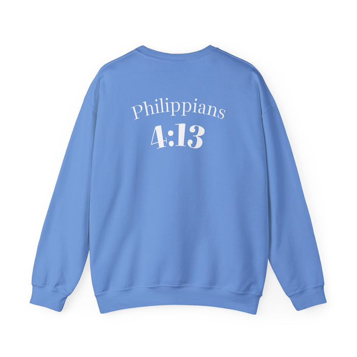Inspirational Crewneck Sweatshirt Philippians 4:13