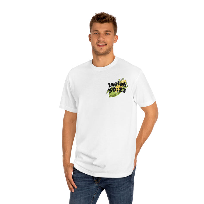 Unisex Inspirational Farm Tee Isaish 30:23
