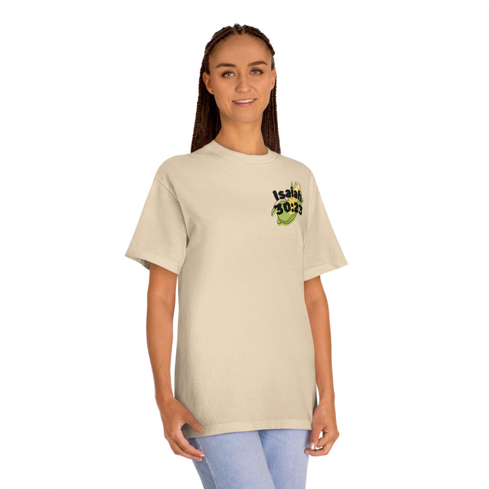 Unisex Inspirational Farm Tee Isaish 30:23