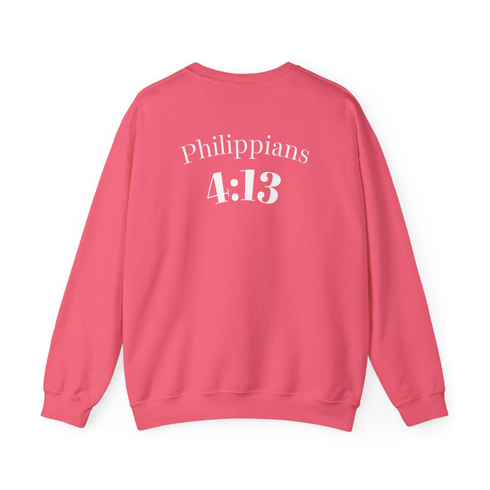 Inspirational Crewneck Sweatshirt Philippians 4:13