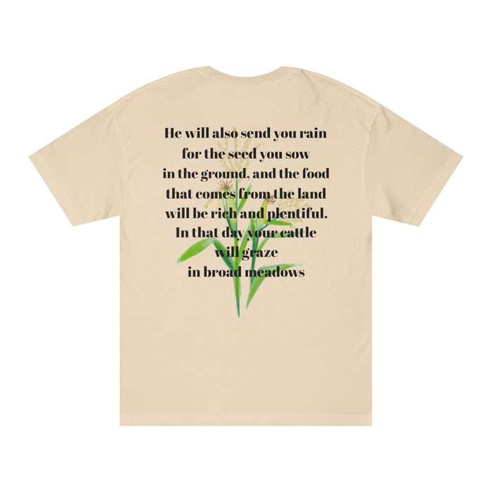 Unisex Inspirational Farm Tee Isaish 30:23