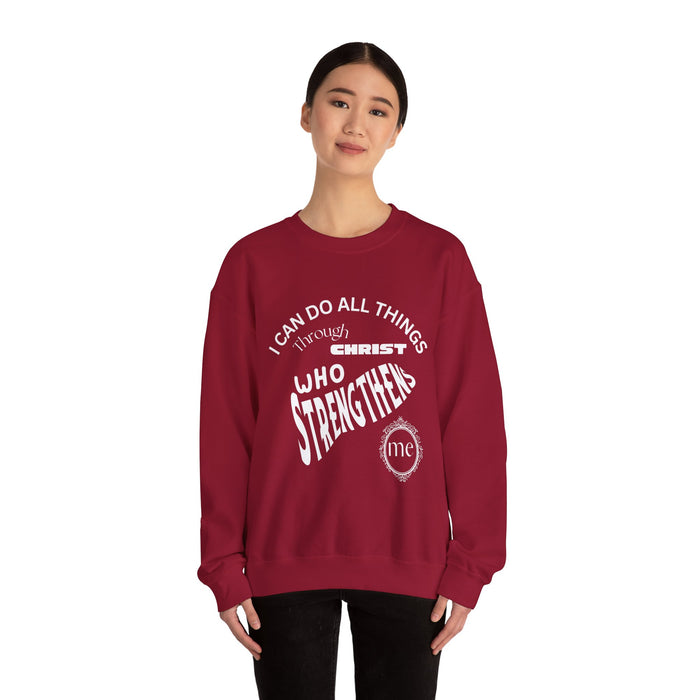 Inspirational Crewneck Sweatshirt Philippians 4:13