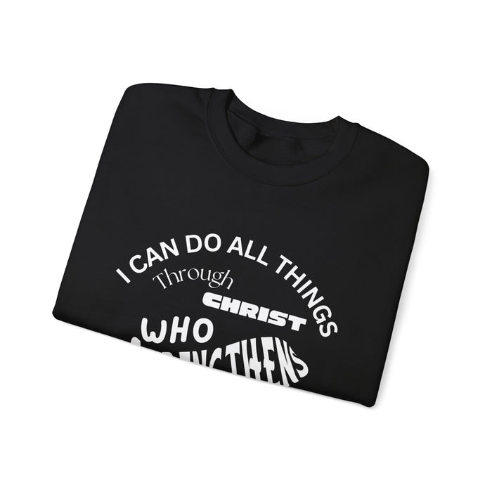 Inspirational Crewneck Sweatshirt Philippians 4:13
