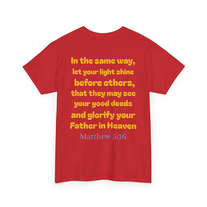 Inspirational Unisex Heavy Cotton Tee Matthew 5:16