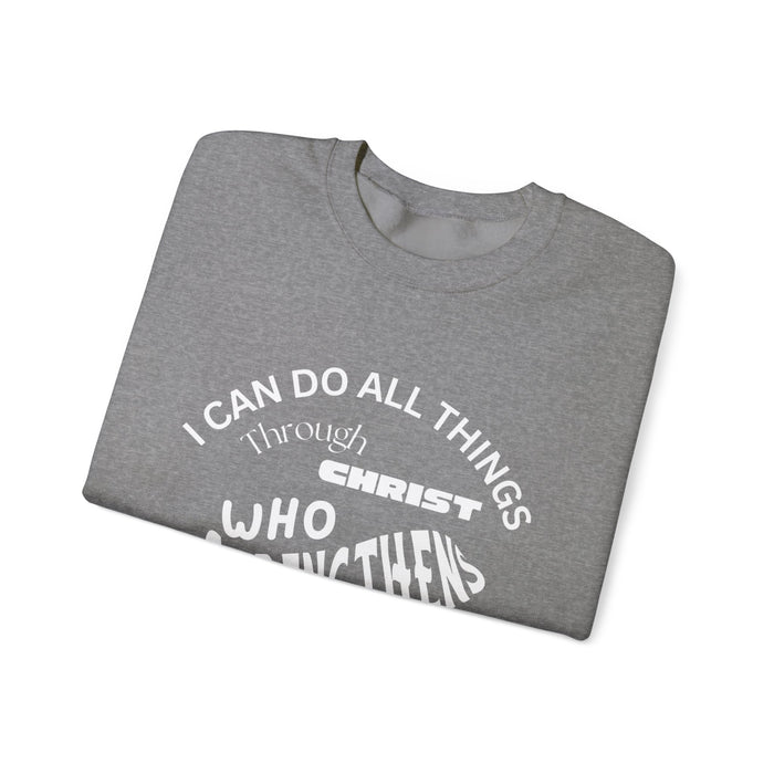 Inspirational Crewneck Sweatshirt Philippians 4:13