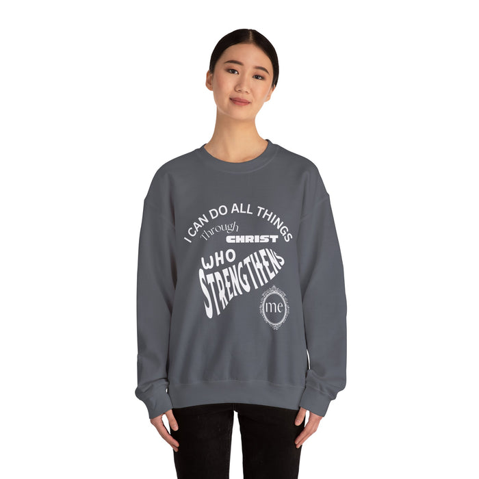 Inspirational Crewneck Sweatshirt Philippians 4:13