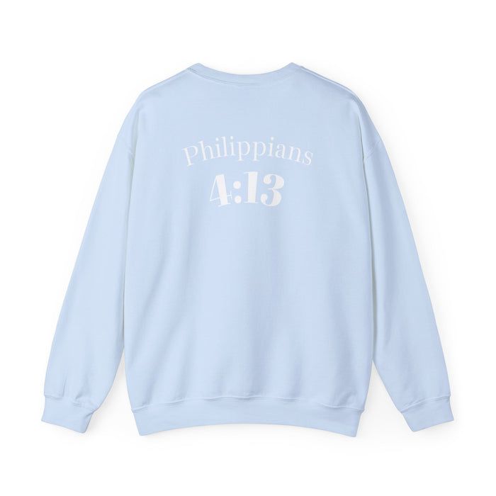 Inspirational Crewneck Sweatshirt Philippians 4:13