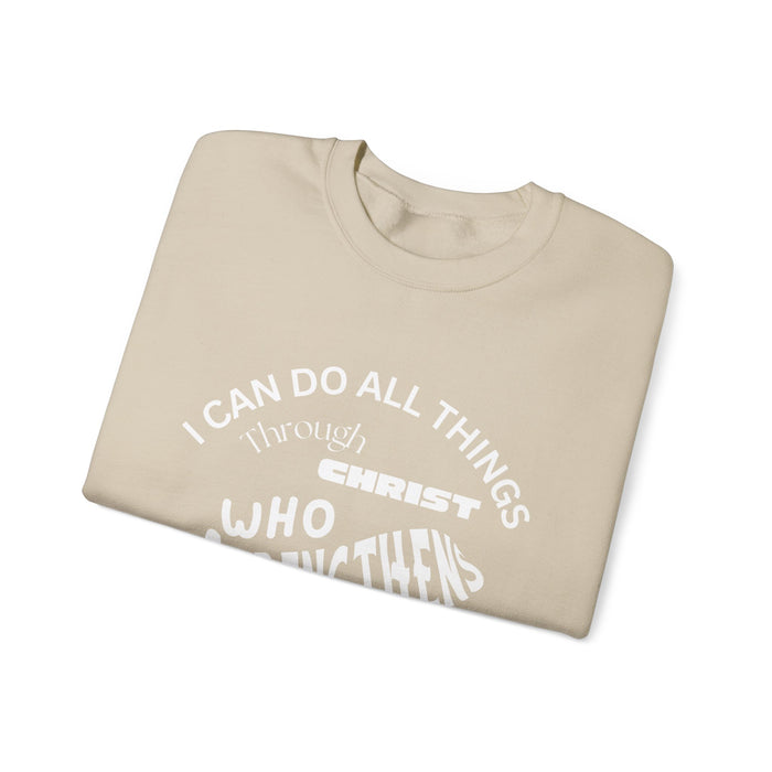 Inspirational Crewneck Sweatshirt Philippians 4:13