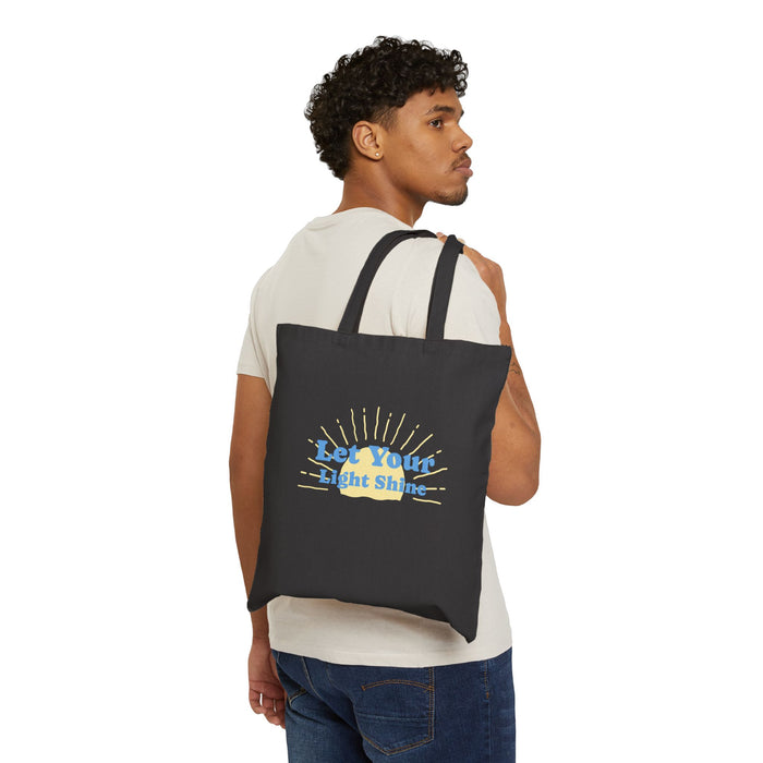 Inspirational Cotton Canvas Tote Bag - Let Your Light Shine