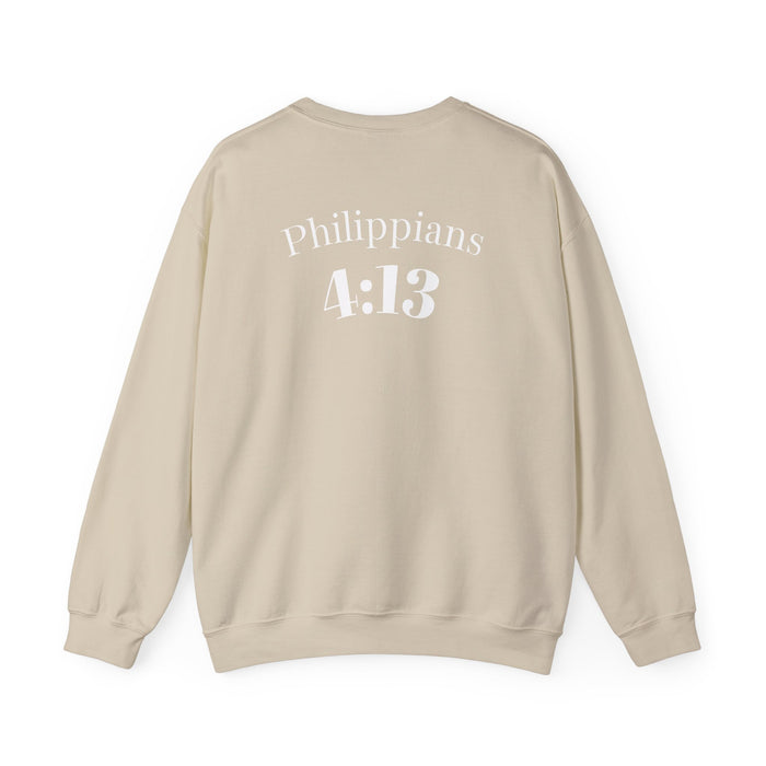 Inspirational Crewneck Sweatshirt Philippians 4:13